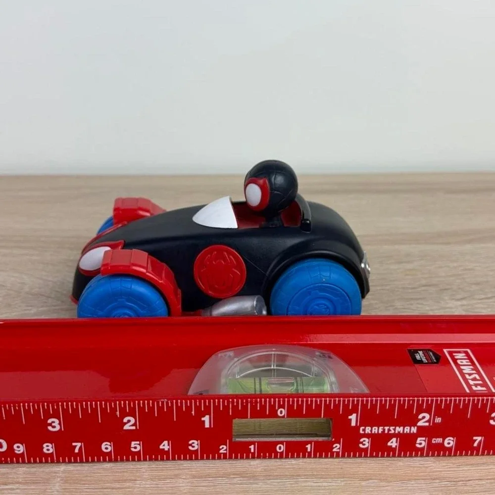 Marvel Spider-Man Miles Morales Toy Car Red Blue Wheels White Eyes Vehicle